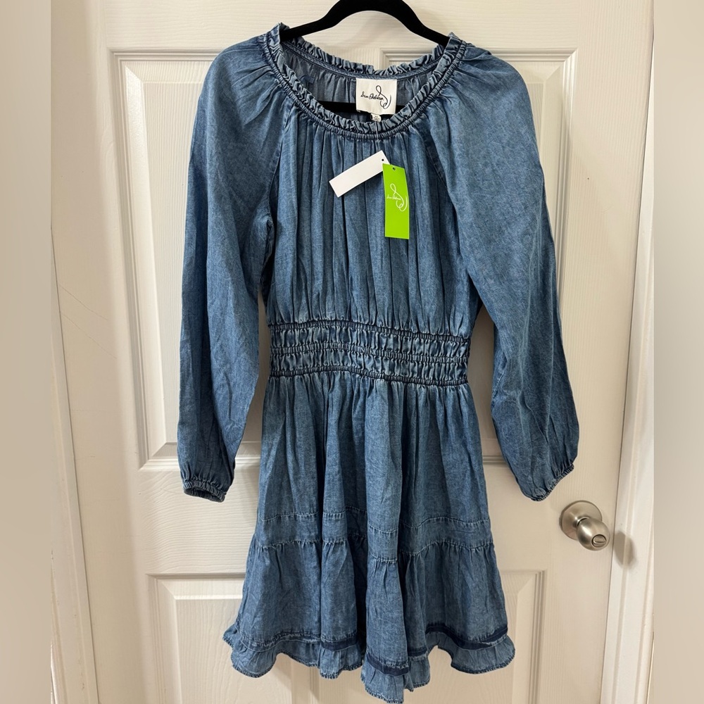NWT Sam Edelman Bailey Chambray Peasant Dress - XS